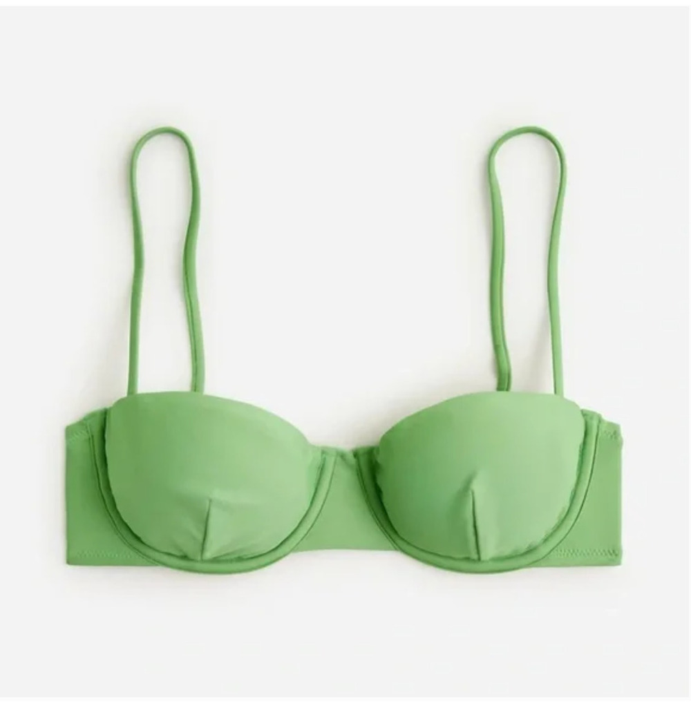 J. Crew Balconette Underwire Bikini Top 34A S XS Rustic Willow Green BX612